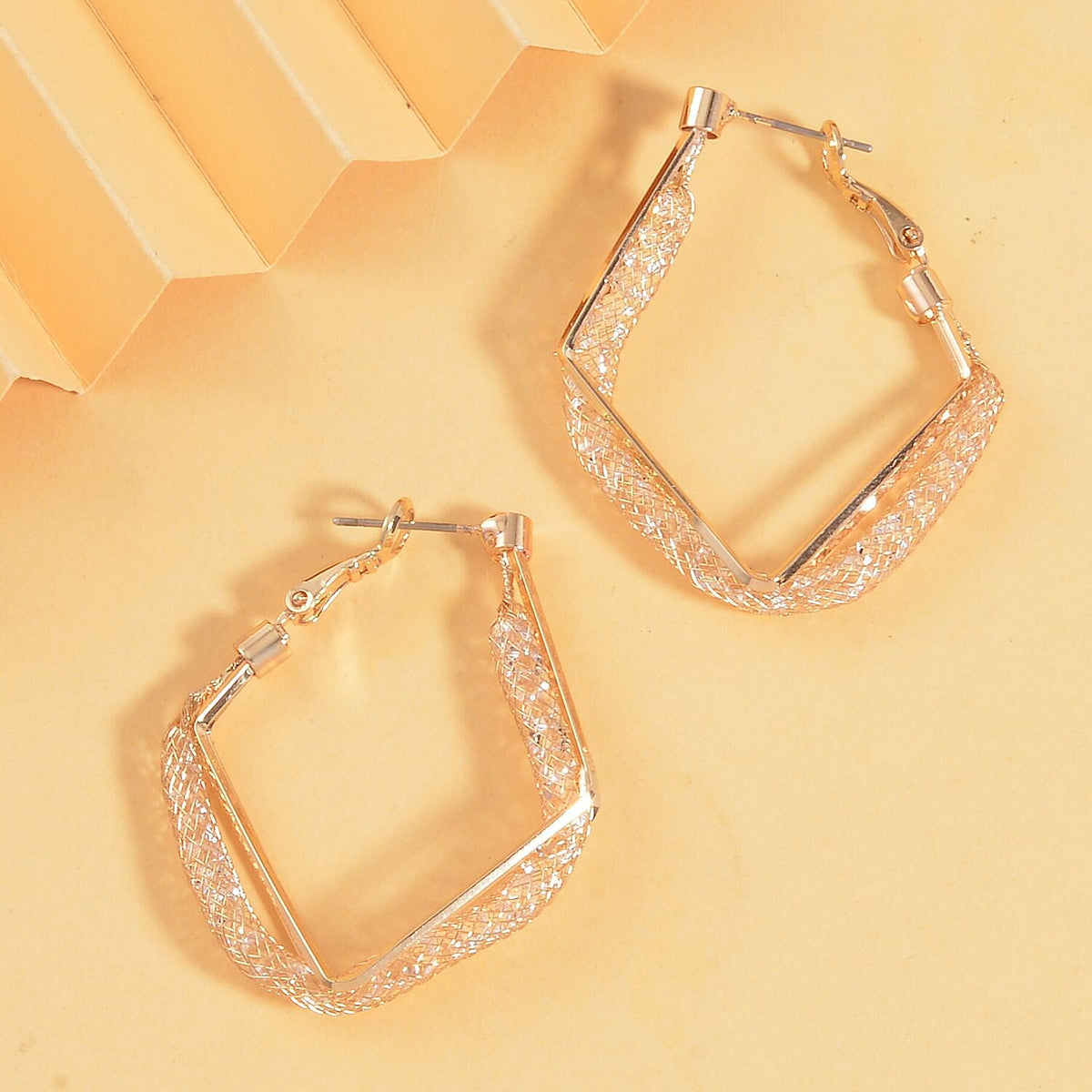 NY Closeout- Gold Plated Simulated Diamond Earrings 7548902 1