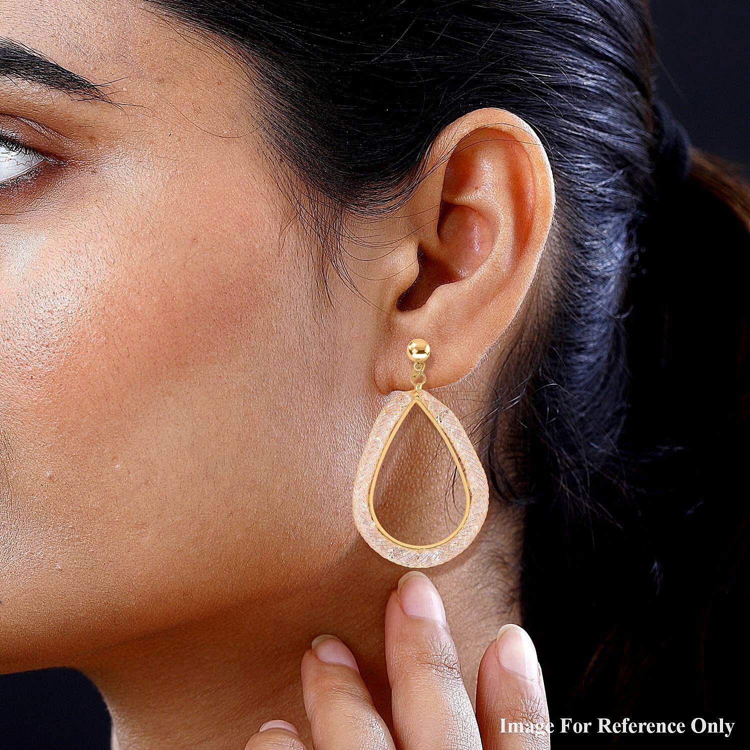 White Austrian Crystal Hoop Earrings in Yellow Gold Tone 7663779 2