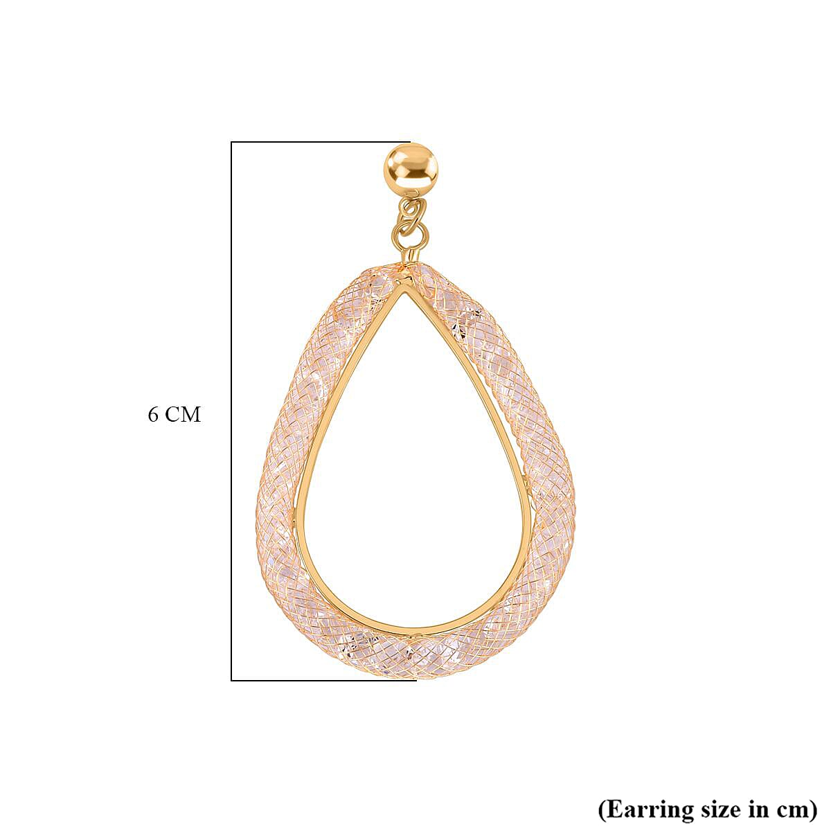 White Austrian Crystal Hoop Earrings in Yellow Gold Tone 7663779 5