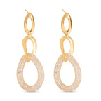 Designer Close Out Deal - Star Light Austrian Crystal Triple Drop Earrings