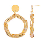 Designer Inspired -White Austrian Crystal Hoop Earrings