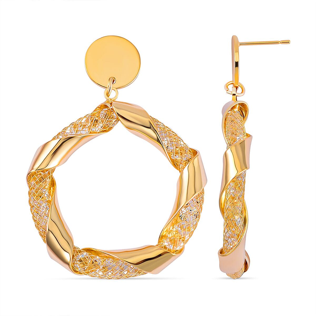 Designer Inspired -White Austrian Crystal Hoop Earrings 7664001 0