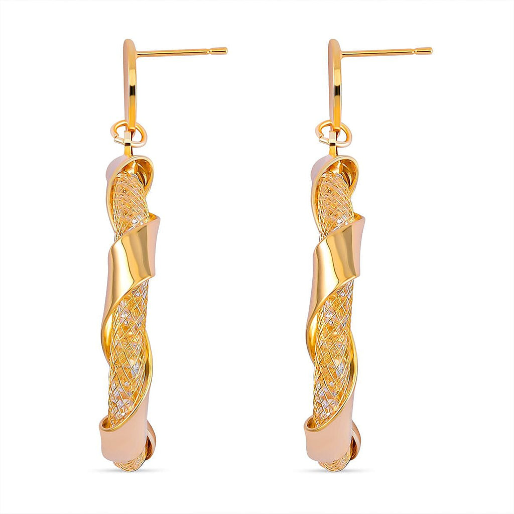 Designer Inspired -White Austrian Crystal Hoop Earrings