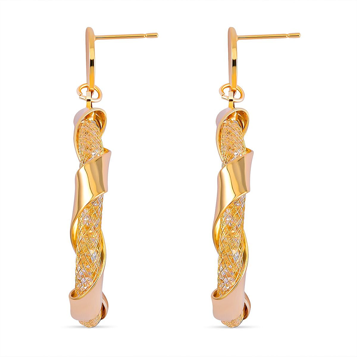 Designer Inspired -White Austrian Crystal Hoop Earrings 7664001 3
