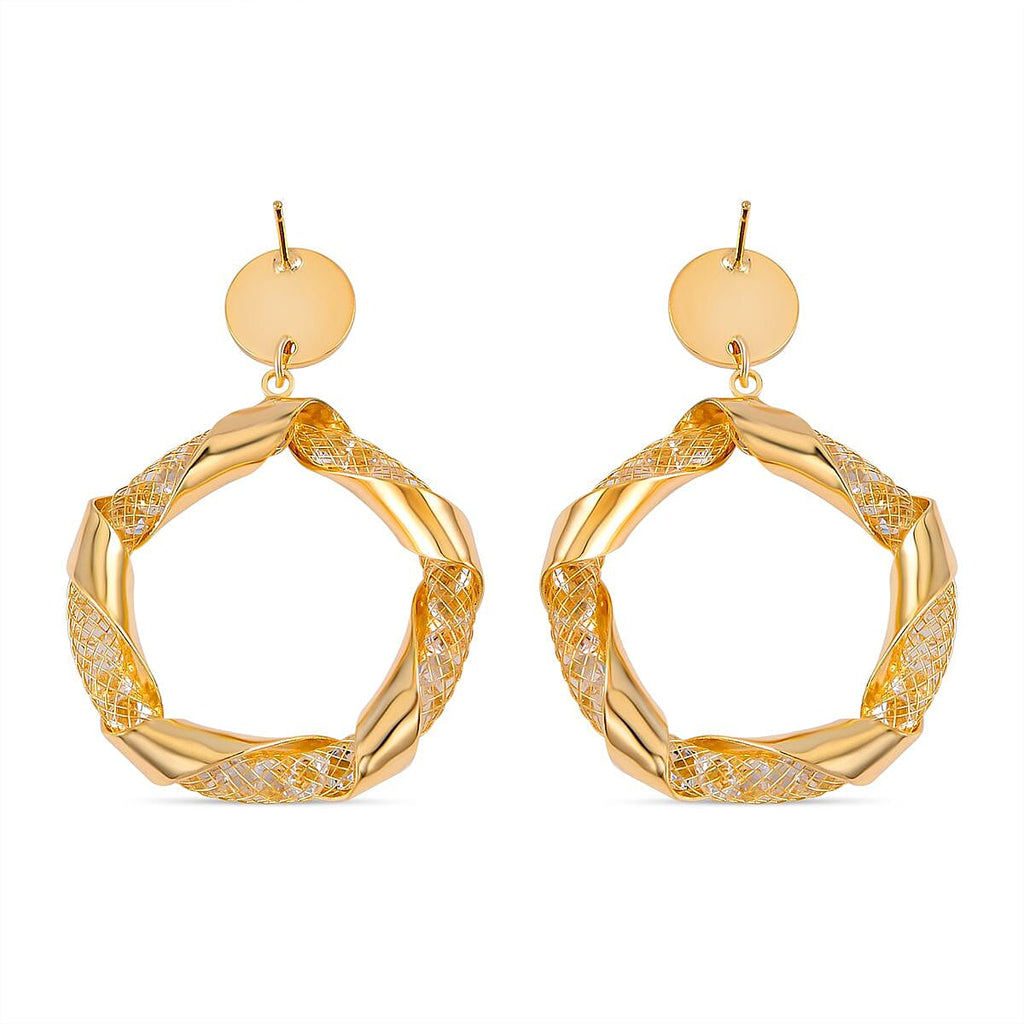 Designer Inspired -White Austrian Crystal Hoop Earrings