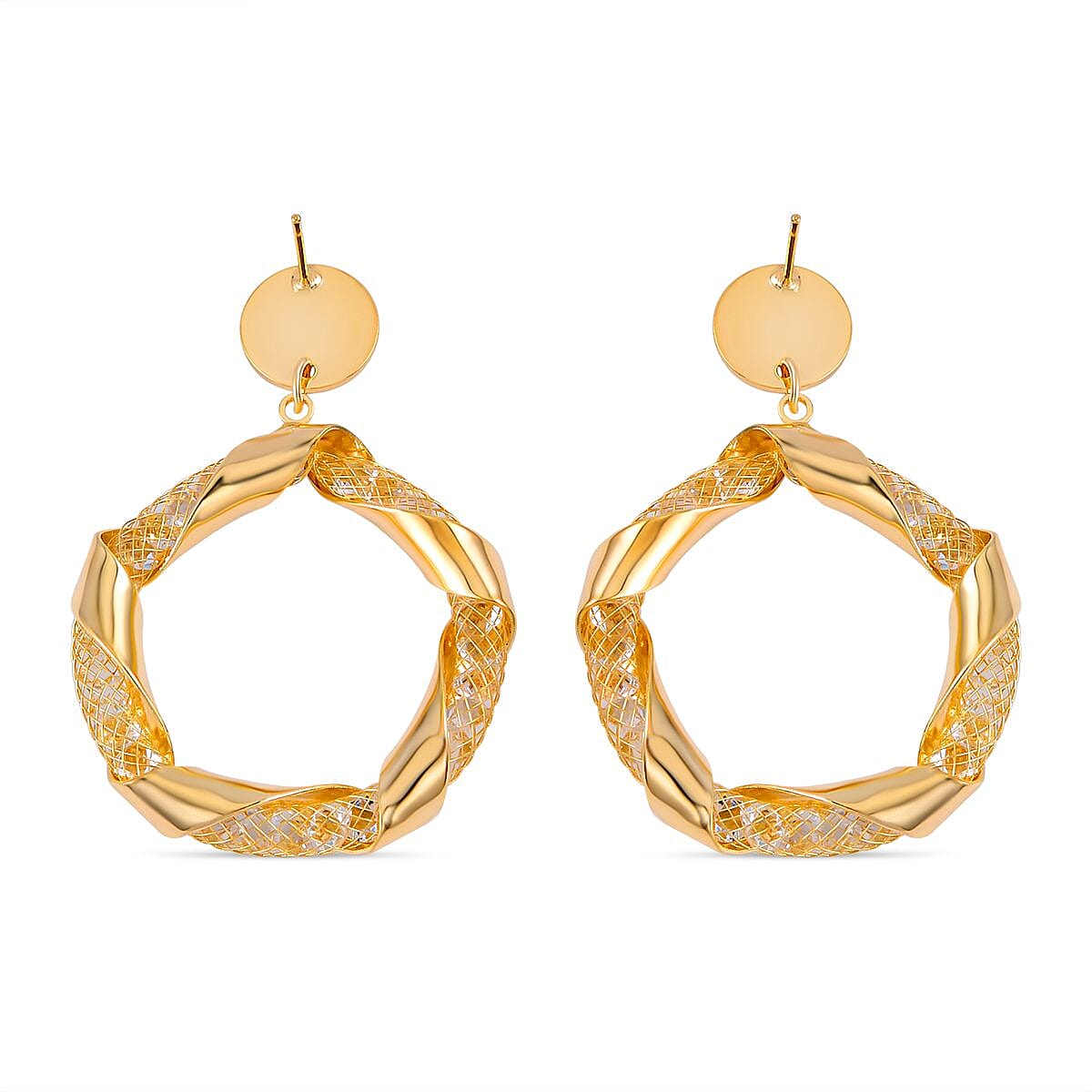 Designer Inspired -White Austrian Crystal Hoop Earrings 7664001 4
