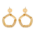 Designer Inspired -White Austrian Crystal Hoop Earrings