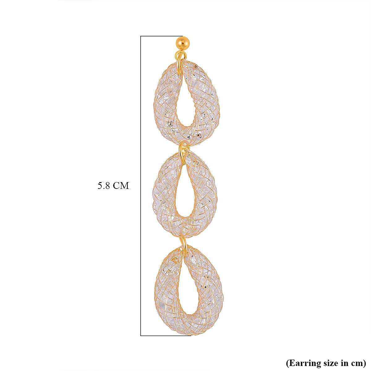 White Austrian Crystal Drop Earrings in Gold Tone 7664015 5