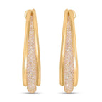 NY Close Out- Star Light Gold Plated Austrian Crystal Hoop Earrings