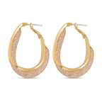 NY Close Out- Star Light Gold Plated Austrian Crystal Hoop Earrings
