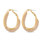 Designer Inspiration White Crystal Hoop Earring in Yellow