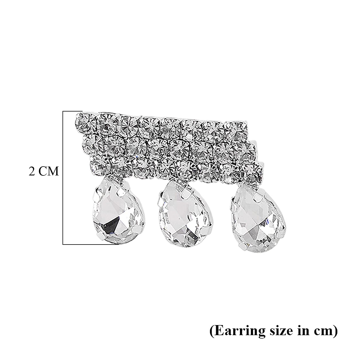 White Crystal Earring with Push Back 8322720 5