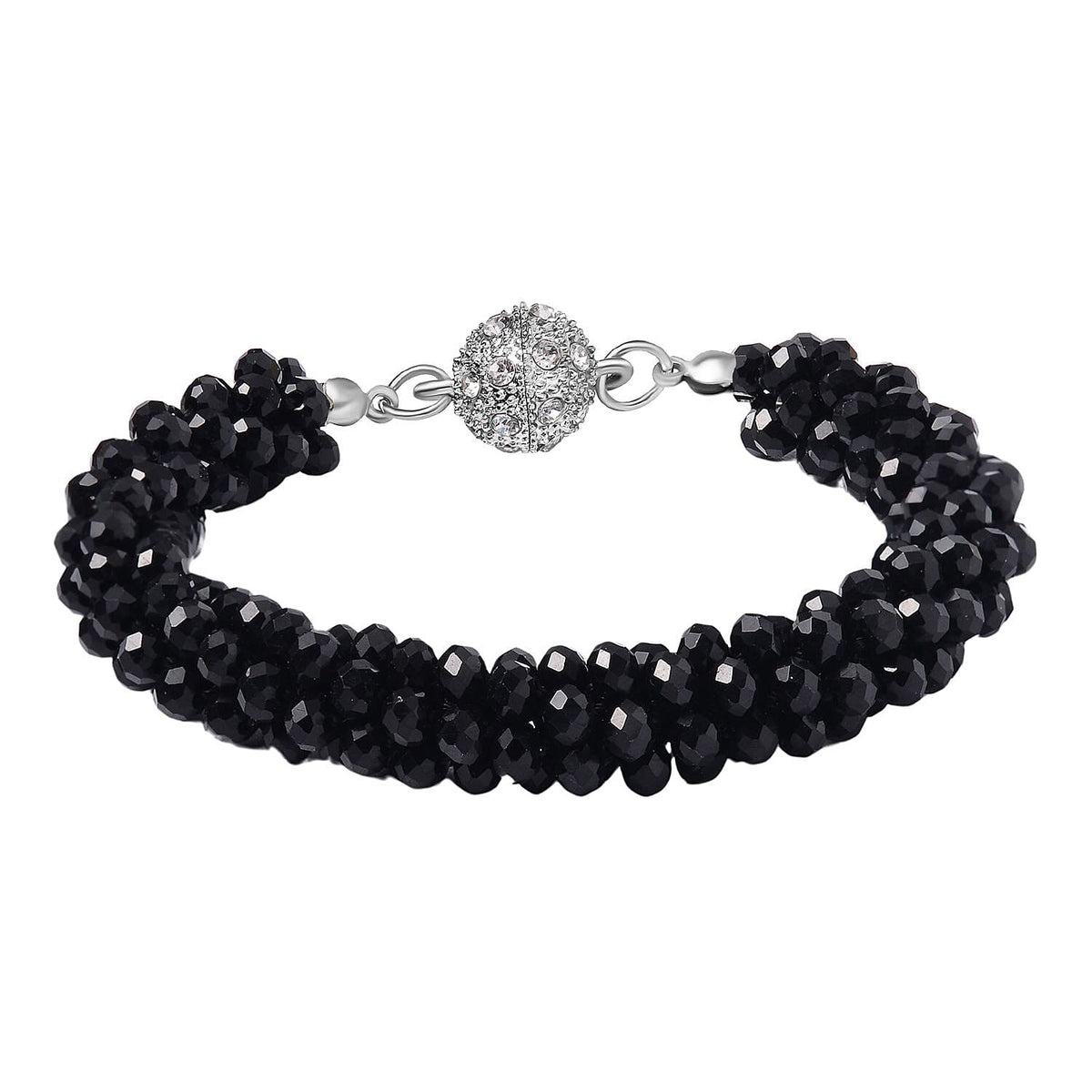 Black Crystal Bracelet (Size 7.5) in Gold Tone 8312712 0