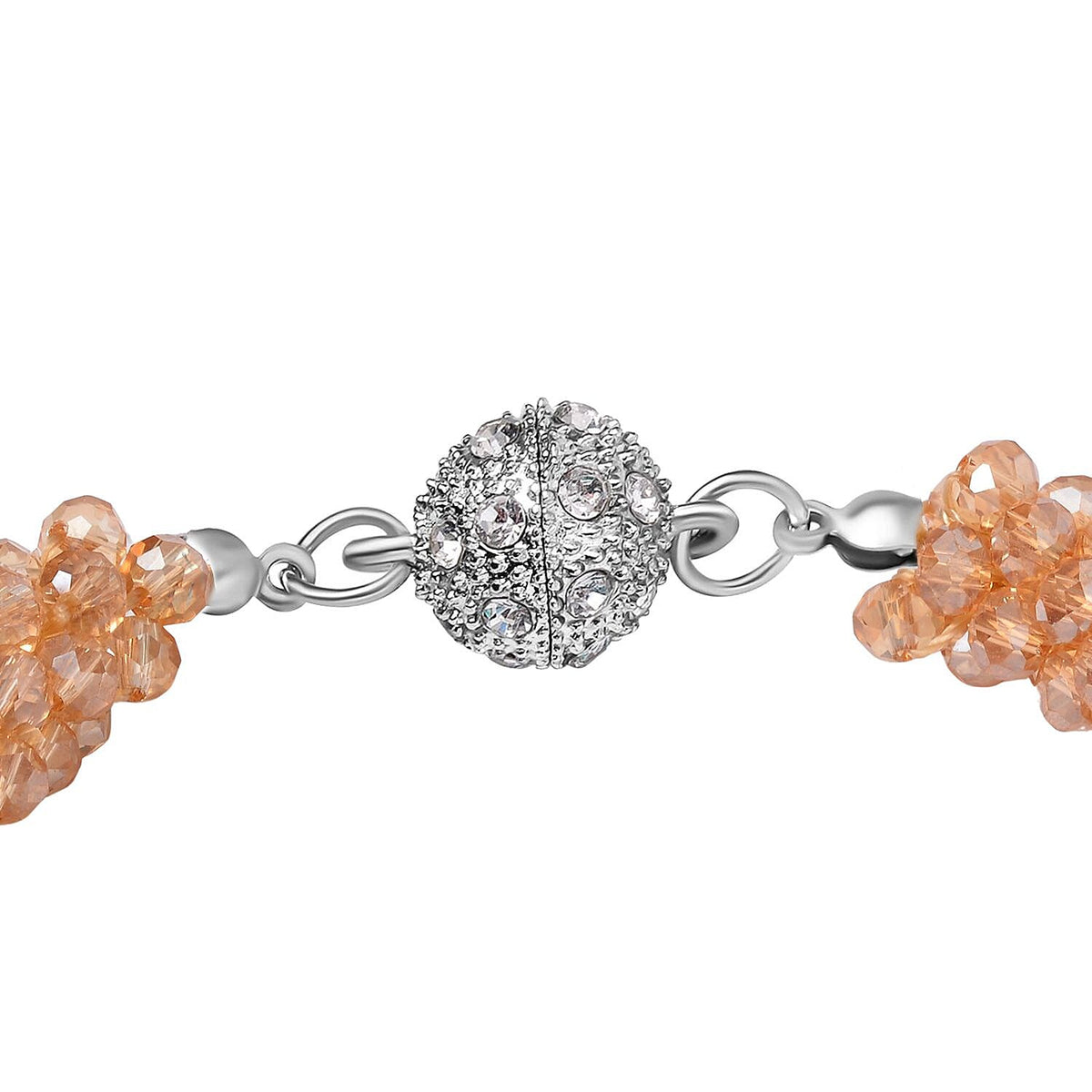 Orange Crystal Bracelet (Size - 7.5in ) With Austrian Crystal Embellished Magnetic Clasp 8312718 4