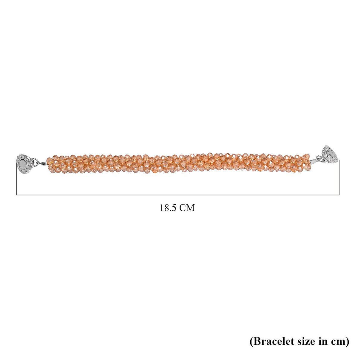Orange Crystal Bracelet (Size - 7.5in ) With Austrian Crystal Embellished Magnetic Clasp 8312718 5