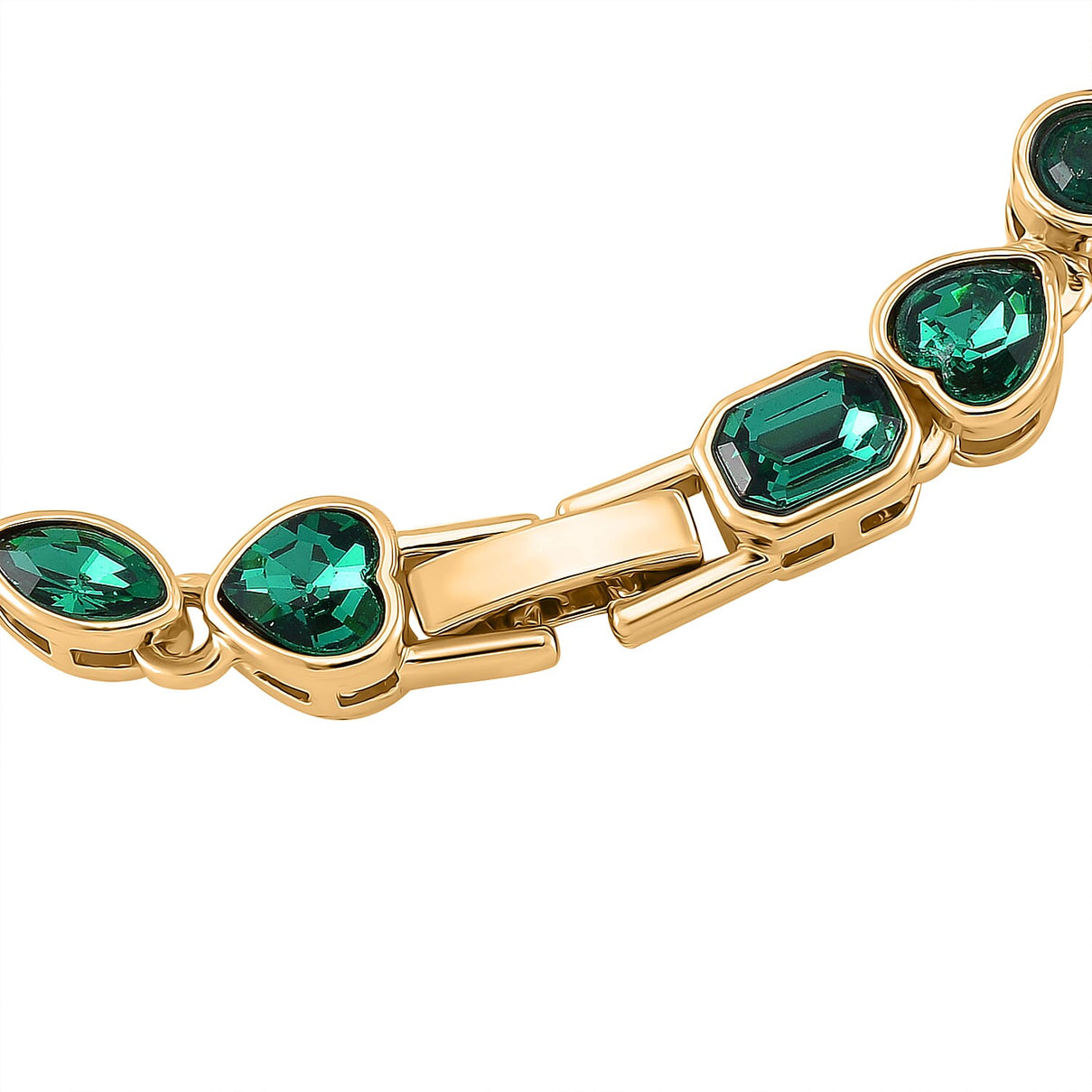 Emerald Crystal Bracelet (Size - 7.5) in Yellow Gold Tone 8309193 4