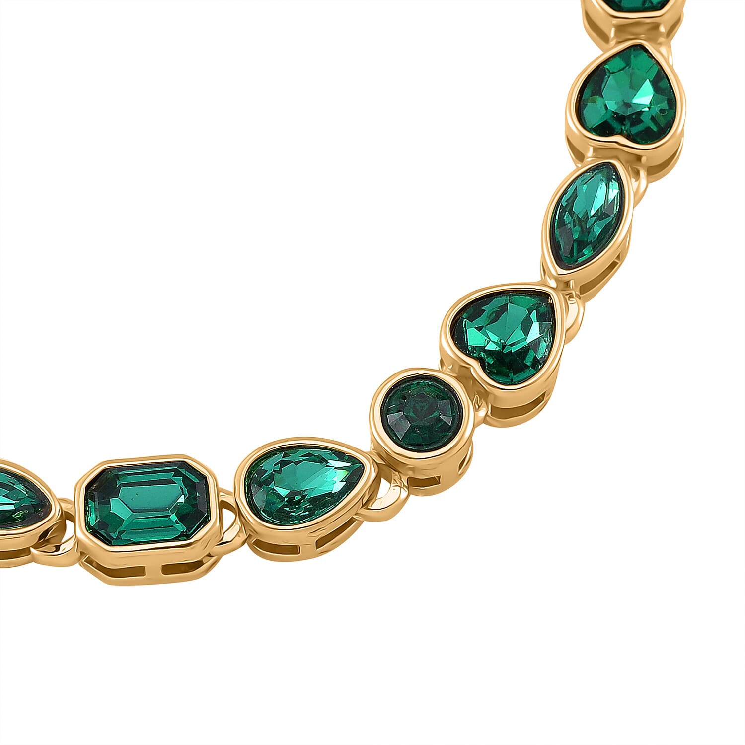 Emerald Crystal Bracelet (Size - 7.5) in Yellow Gold Tone 8309193 5