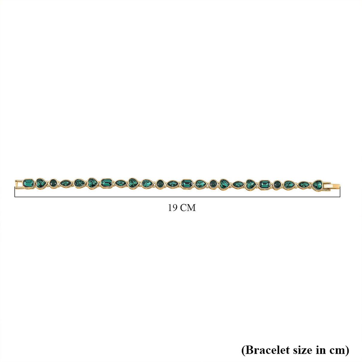 Emerald Crystal Bracelet (Size - 7.5) in Yellow Gold Tone 8309193 6