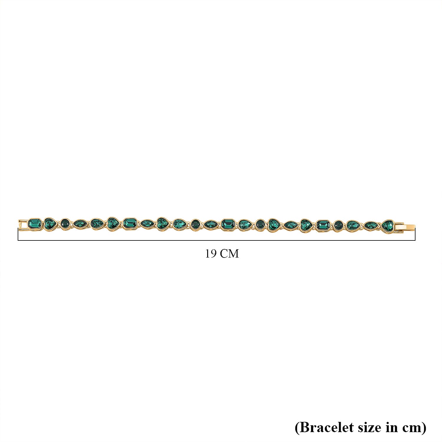Emerald Crystal Bracelet (Size - 7.5) in Yellow Gold Tone 8309193 6