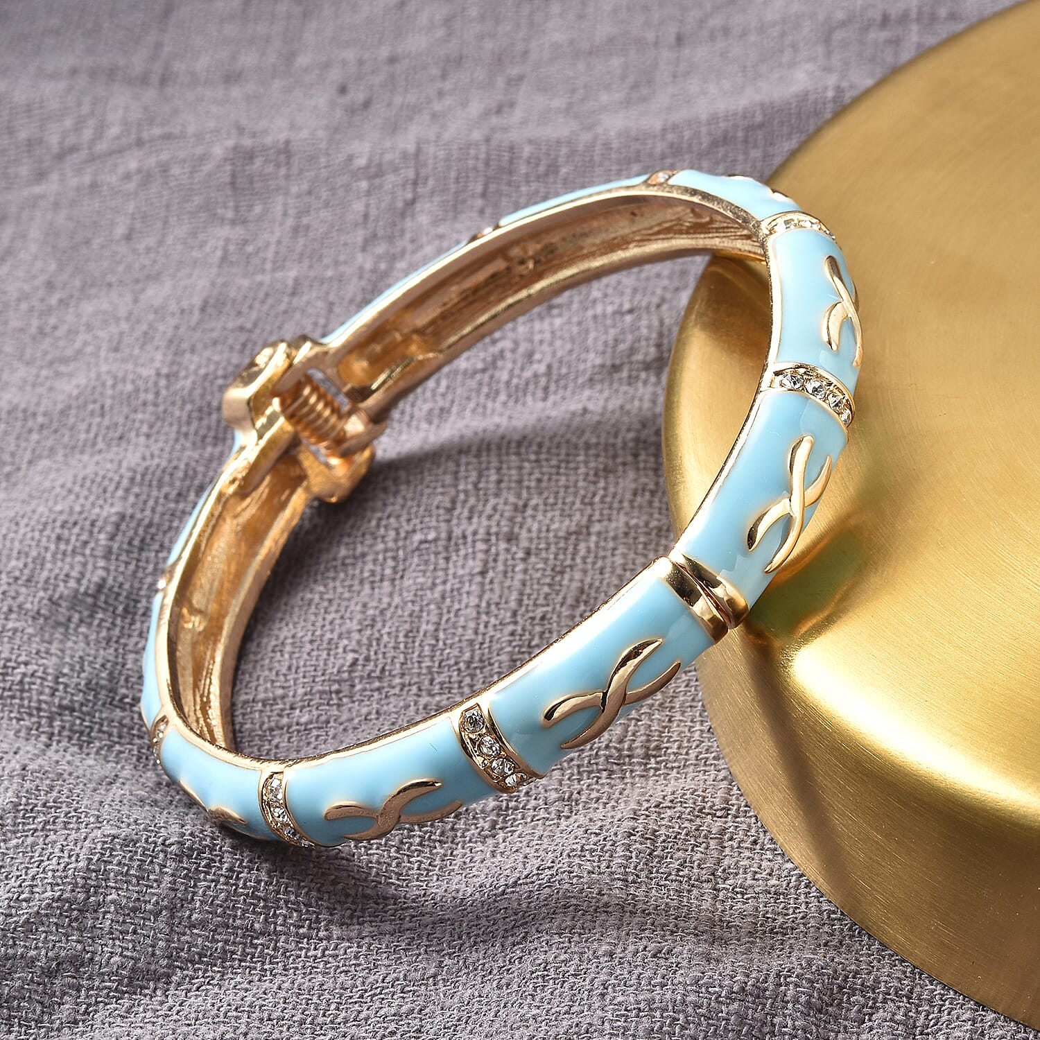 White Crystal Enameled Full Bangle 8313386 2