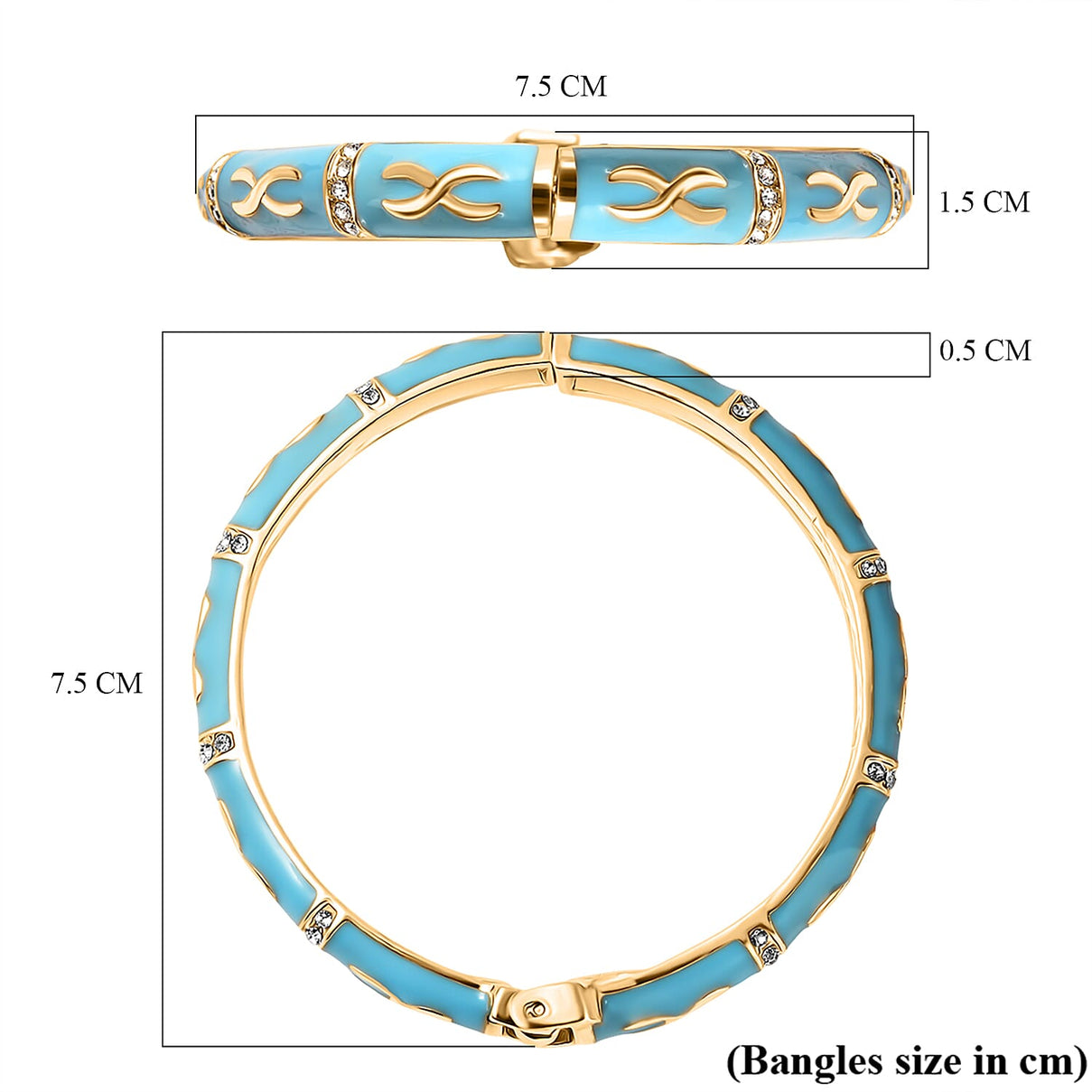 White Crystal Enameled Full Bangle 8313386 5