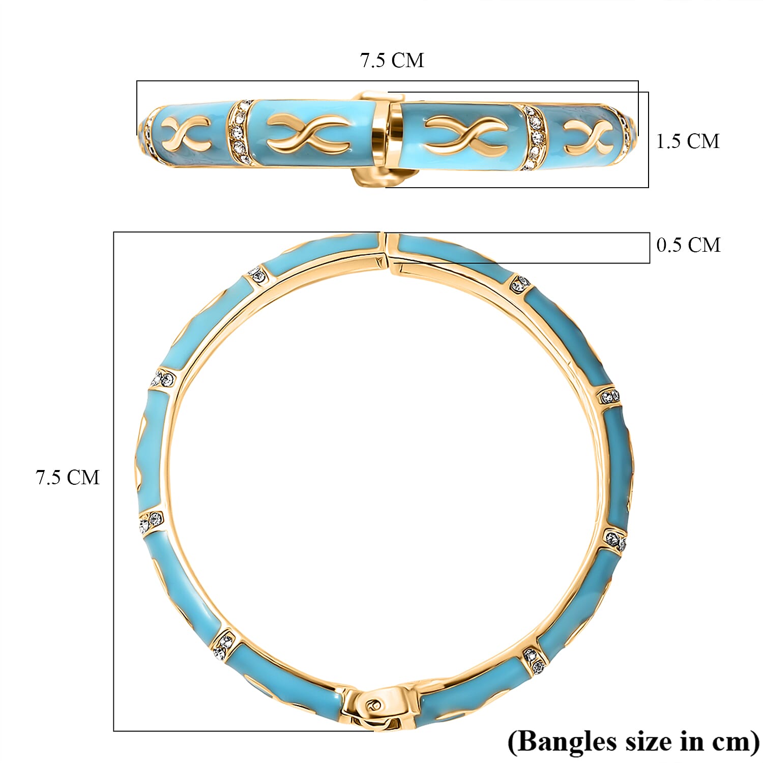 White Crystal Enameled Full Bangle 8313386 5