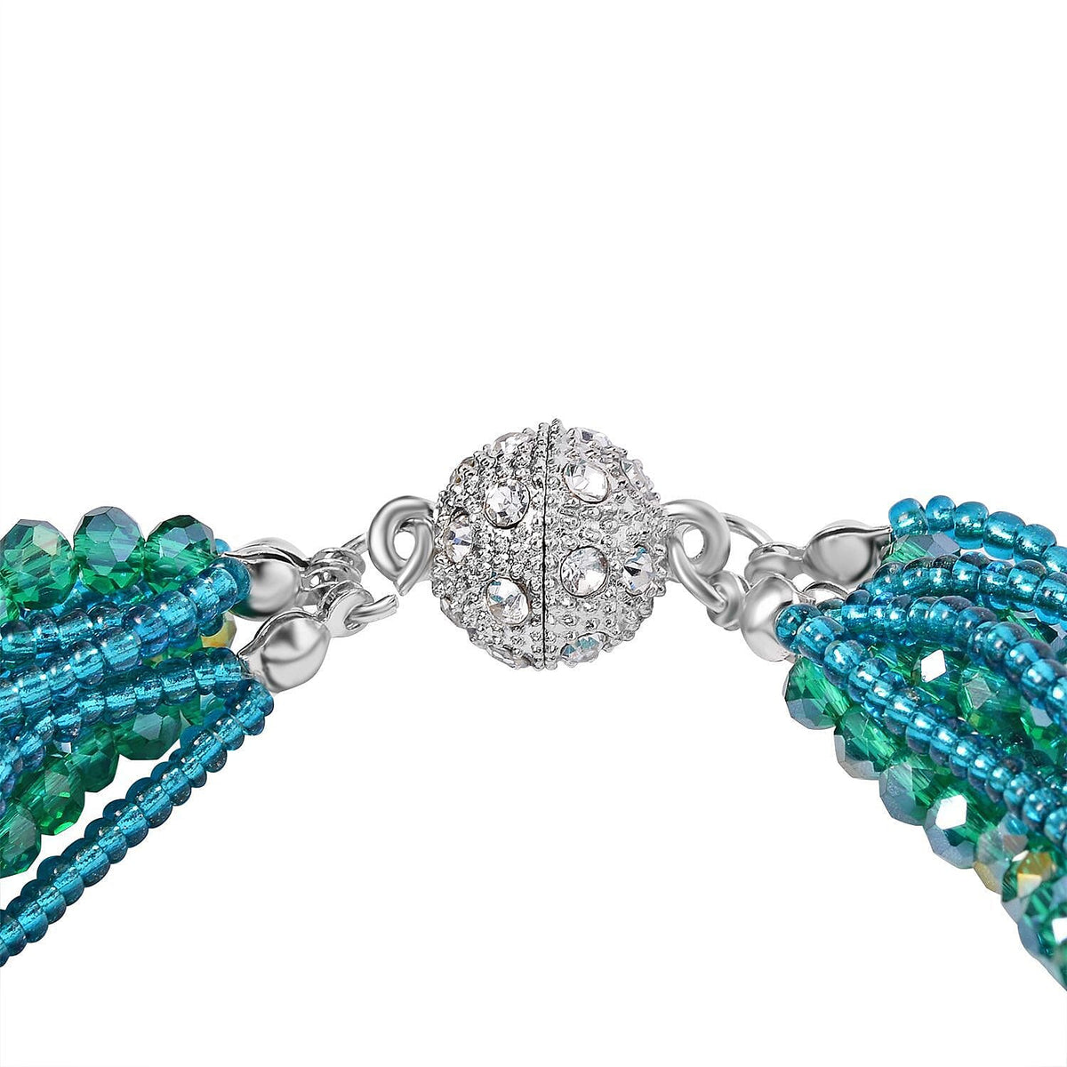 Austrian White Crystal &amp; Green Crystal Bracelet (Size - 8) 7652475 2