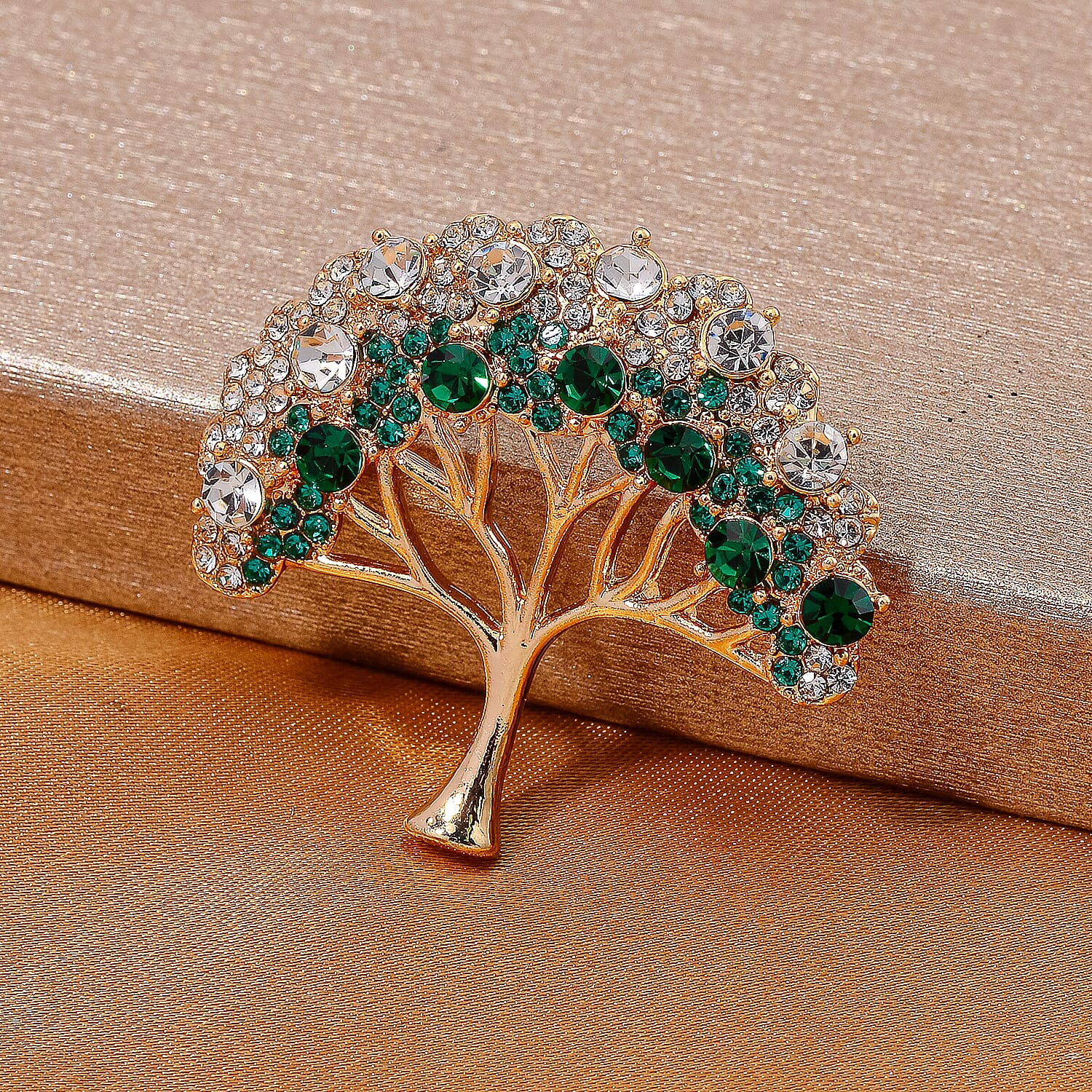 Multi Colour Crystal Tree of Life Brooch 7875863 2