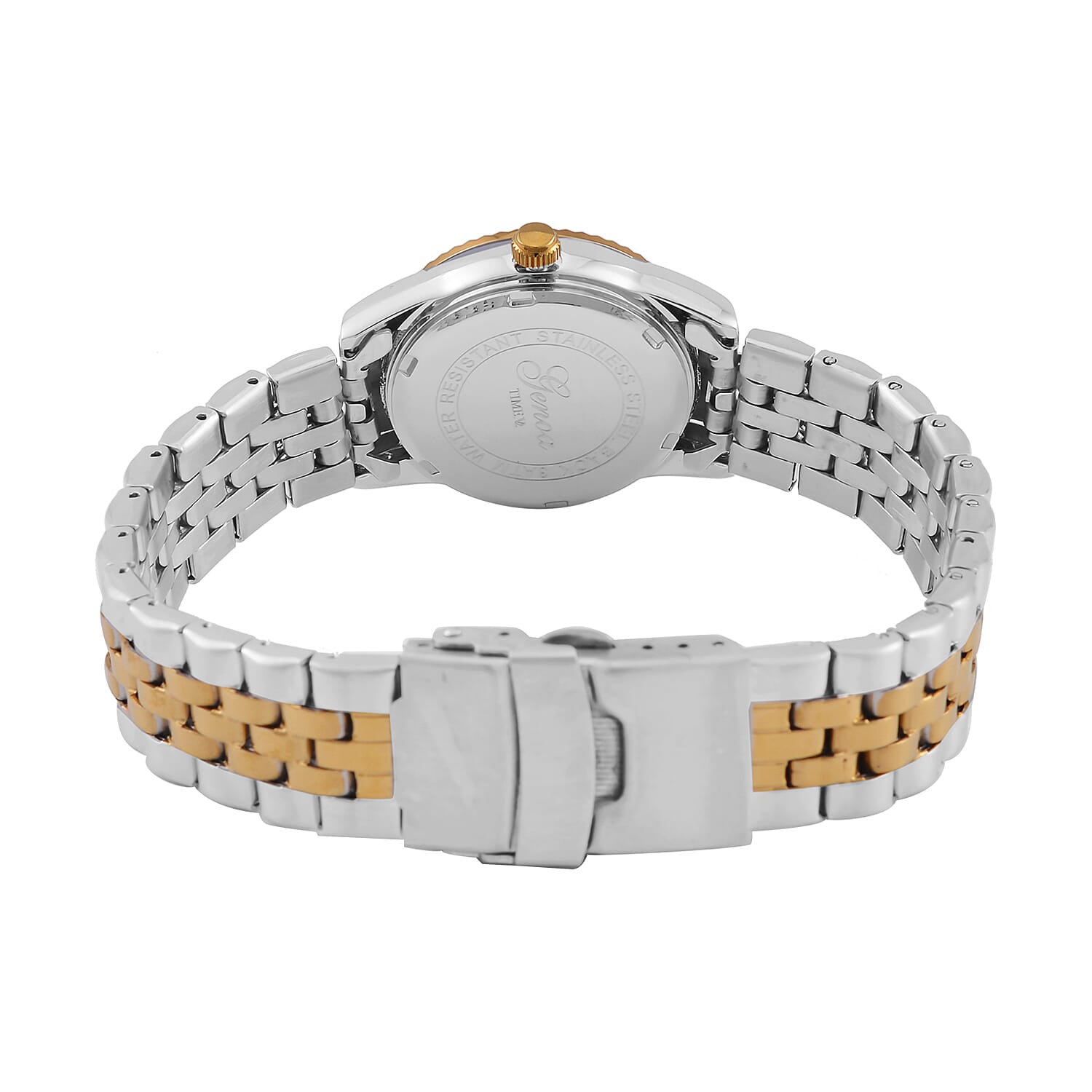 Designer Inspired - GENOA TIME V2 Japan Movt. Blue Sunshine Literal Crystal Studded Dial 3 ATM WR Watch with Stainless Steel Chain Strap in Dual Tone 7746035 6