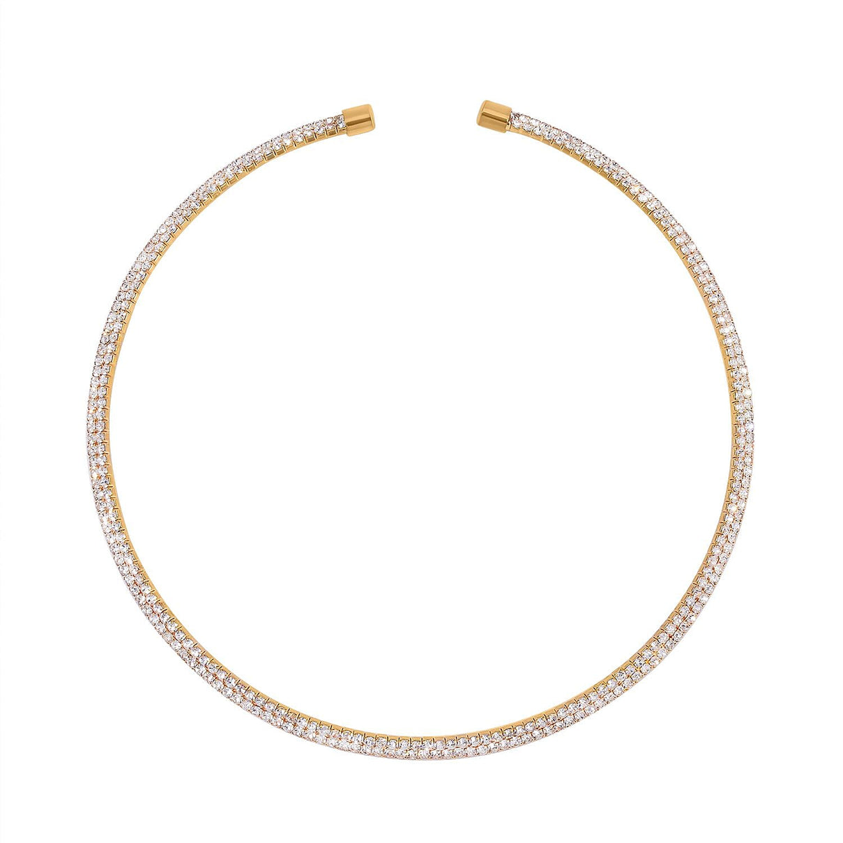 White Austrian Crystal Tennis Necklace (Size - 15) in Gold Tone 7664496 0