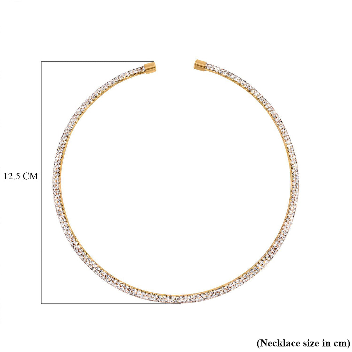 White Austrian Crystal Tennis Necklace (Size - 15) in Gold Tone 7664496 3