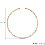 White Austrian Crystal Tennis Necklace (Size - 15) in Gold Tone