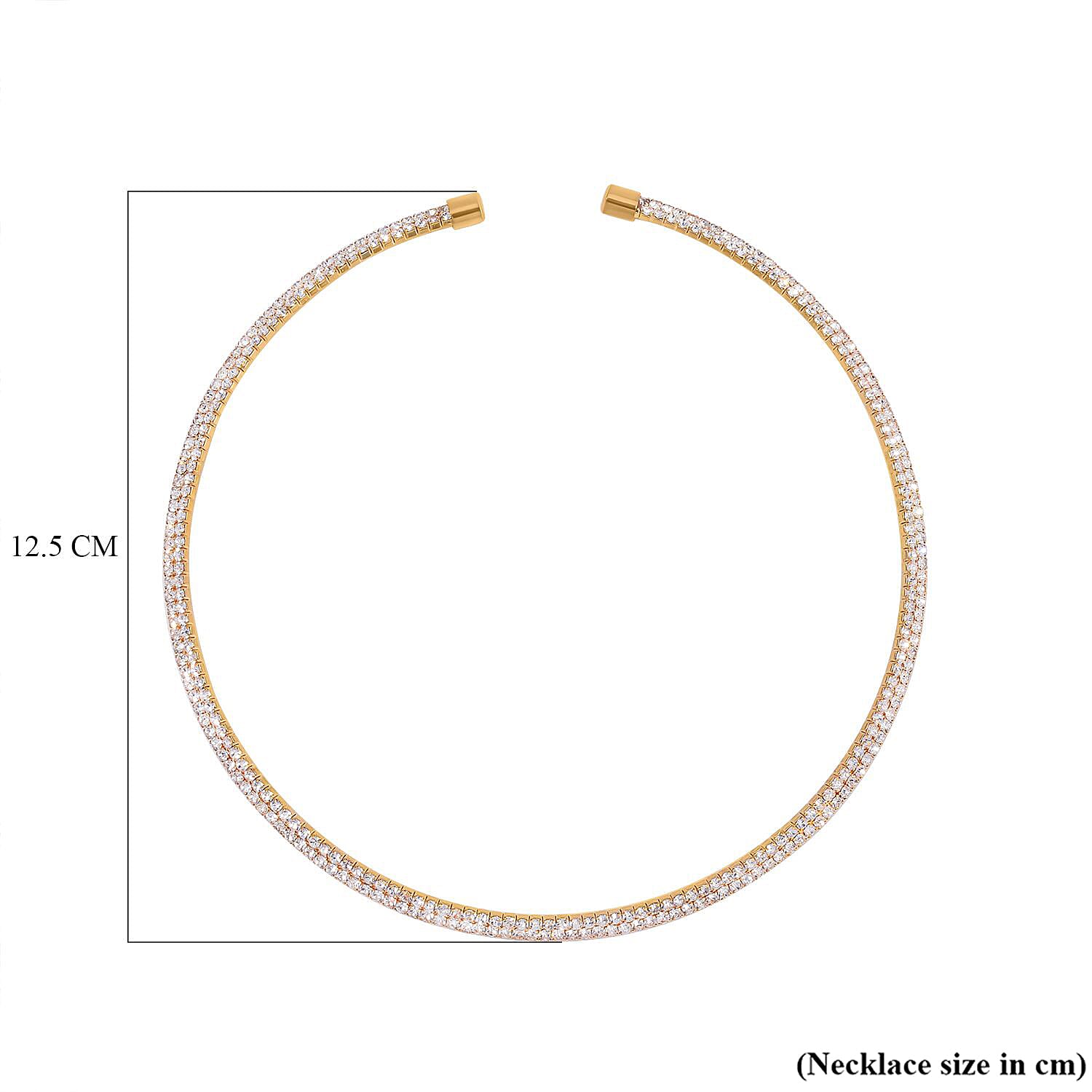 White Austrian Crystal Tennis Necklace (Size - 15) in Gold Tone 7664496 3