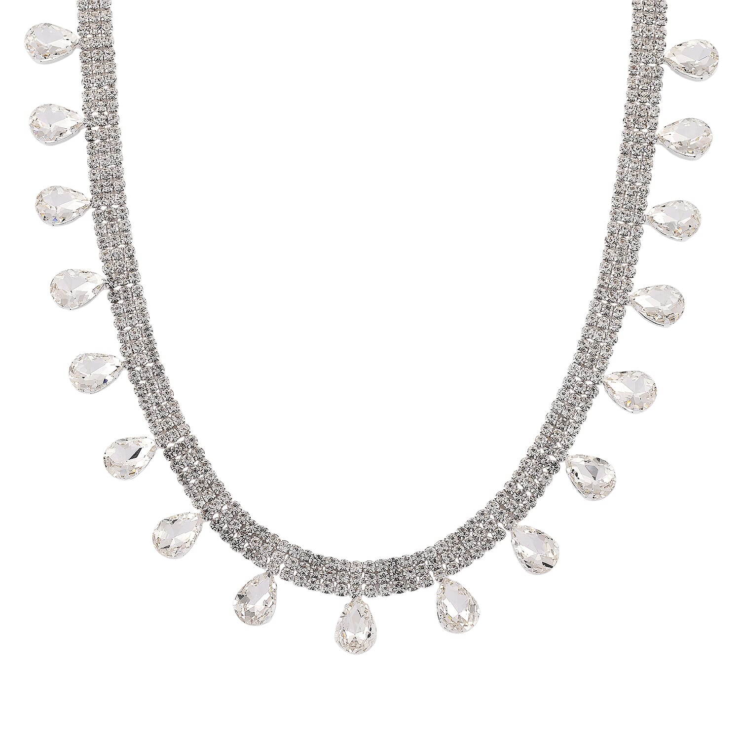 New York Closeout - Golconda Diamond Colour Crystal Necklace (Size - 16+3) V32521168 0