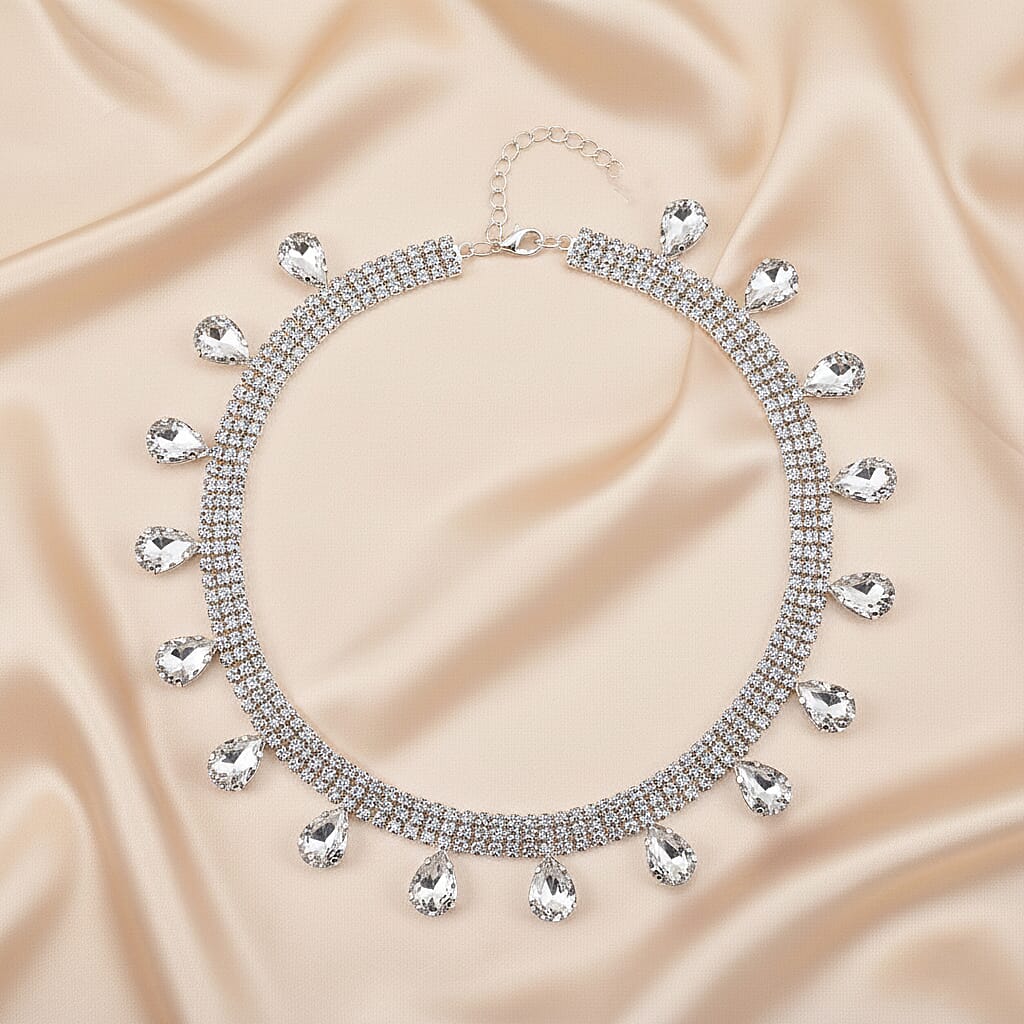 New York Closeout - Golconda Diamond Colour Crystal Necklace (Size - 16+3) V32521168 2
