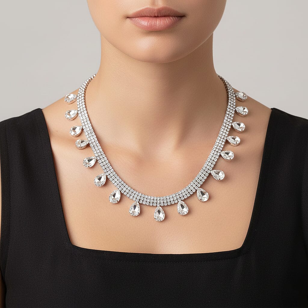 New York Closeout - Golconda Diamond Colour Crystal Necklace (Size - 16+3) V32521168 3