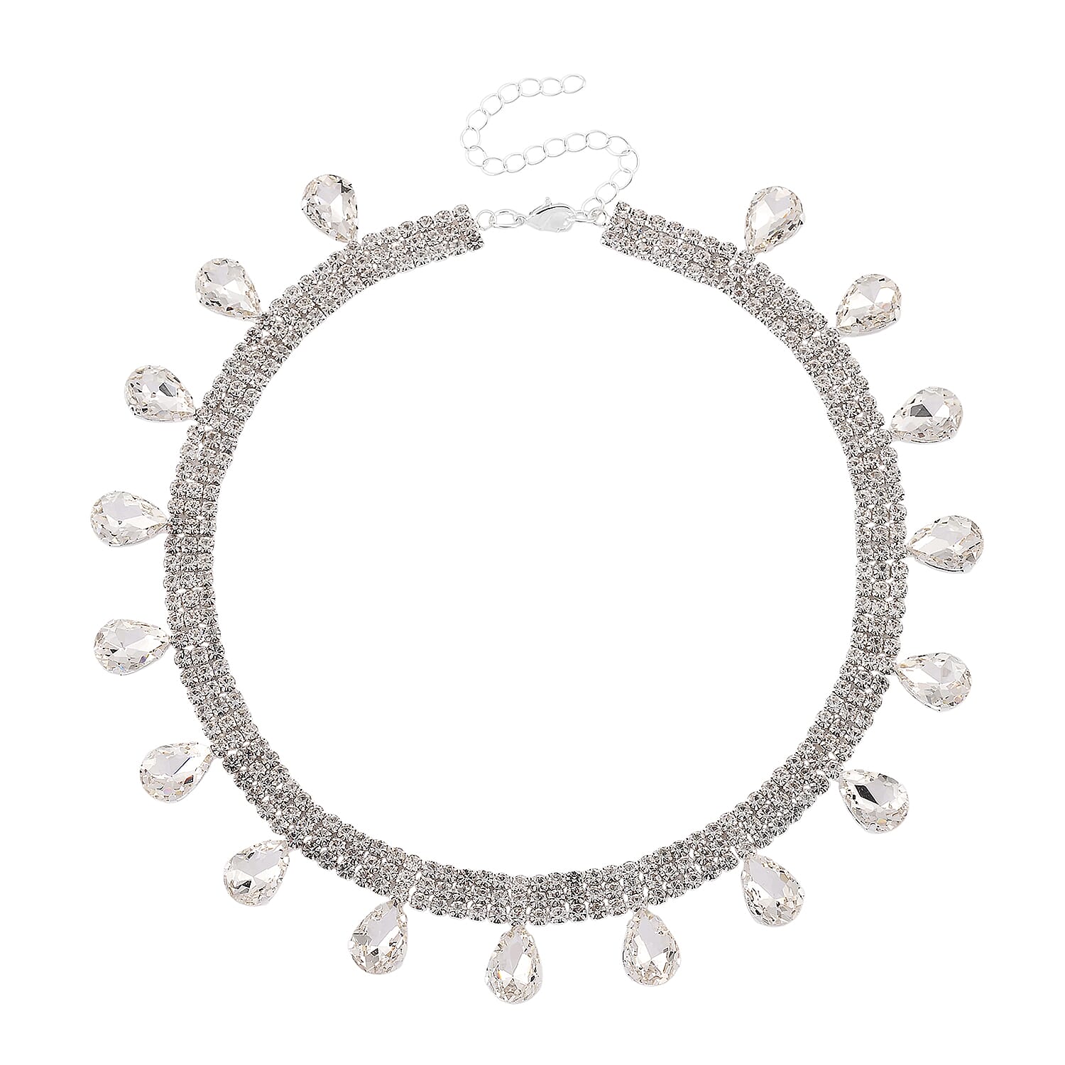 New York Closeout - Golconda Diamond Colour Crystal Necklace (Size - 16+3) V32521168 4
