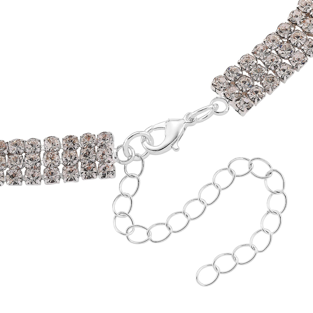 New York Closeout - Golconda Diamond Colour Crystal Necklace (Size - 16+3) V32521168 6