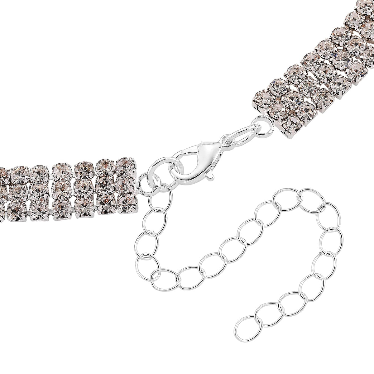 New York Closeout - Golconda Diamond Colour Crystal Necklace (Size - 16+3) V32521168 6