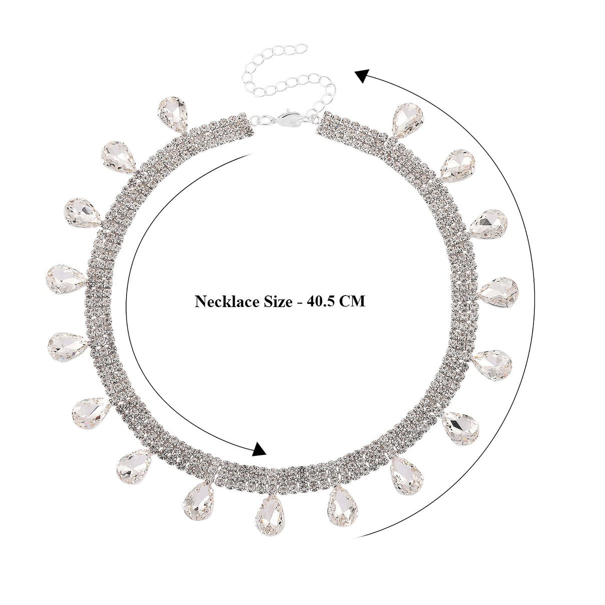 New York Closeout - Golconda Diamond Colour Crystal Necklace (Size - 16+3) V32521168 7
