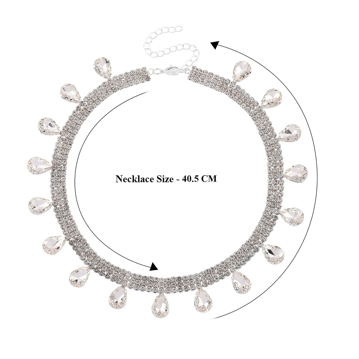 New York Closeout - Golconda Diamond Colour Crystal Necklace (Size - 16+3) V32521168 7