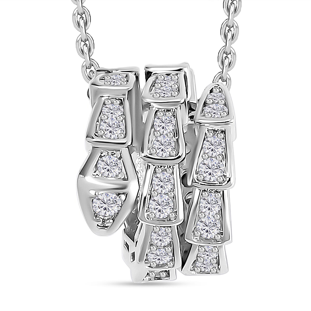 White Austrian Crystal Pendant with Chain (Size - 20) 7713533 0