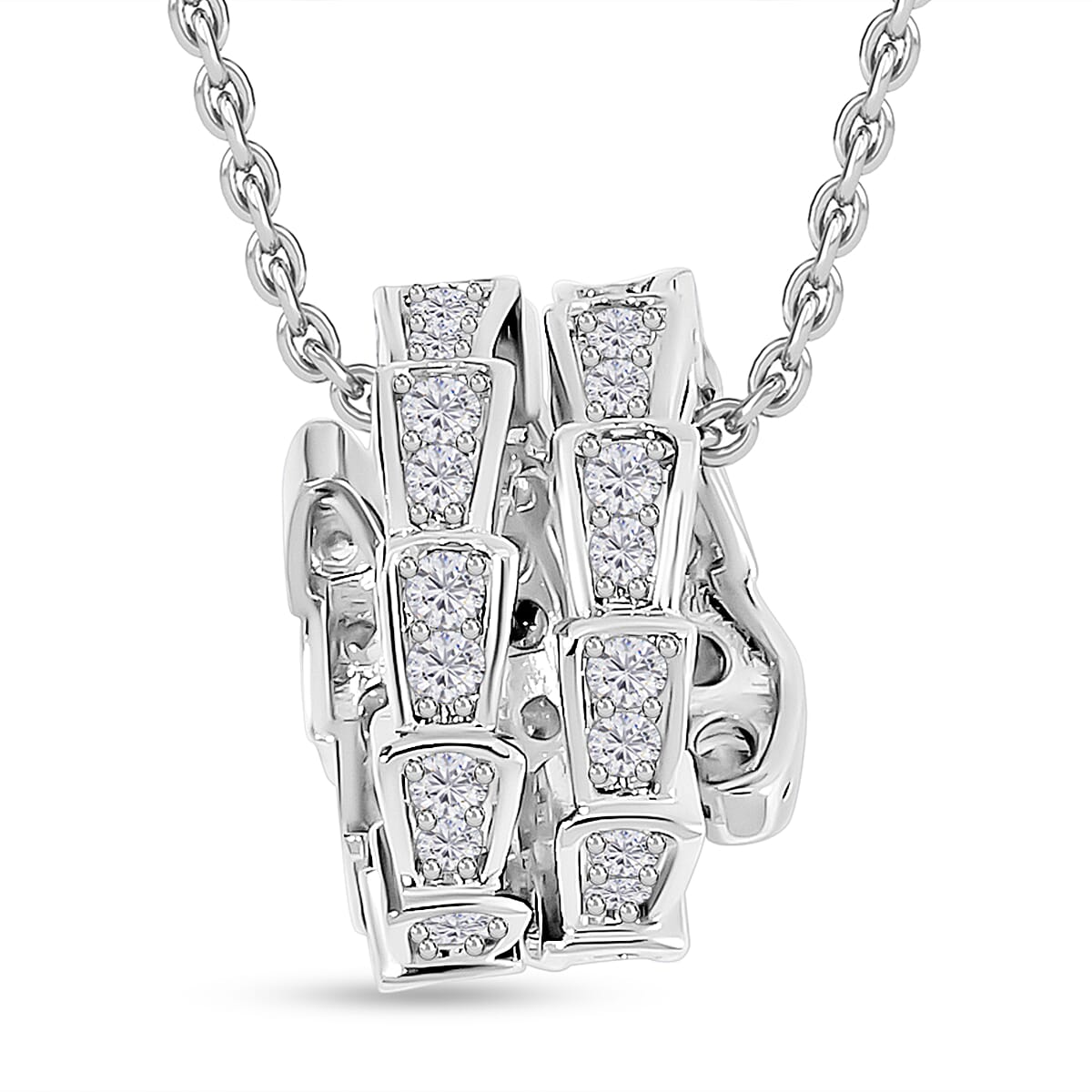 White Austrian Crystal Pendant with Chain (Size - 20) 7713533 4