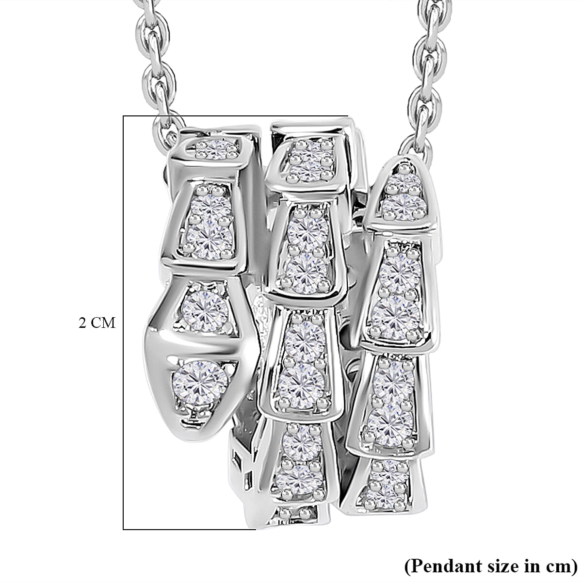 White Austrian Crystal Pendant with Chain (Size - 20) 7713533 6