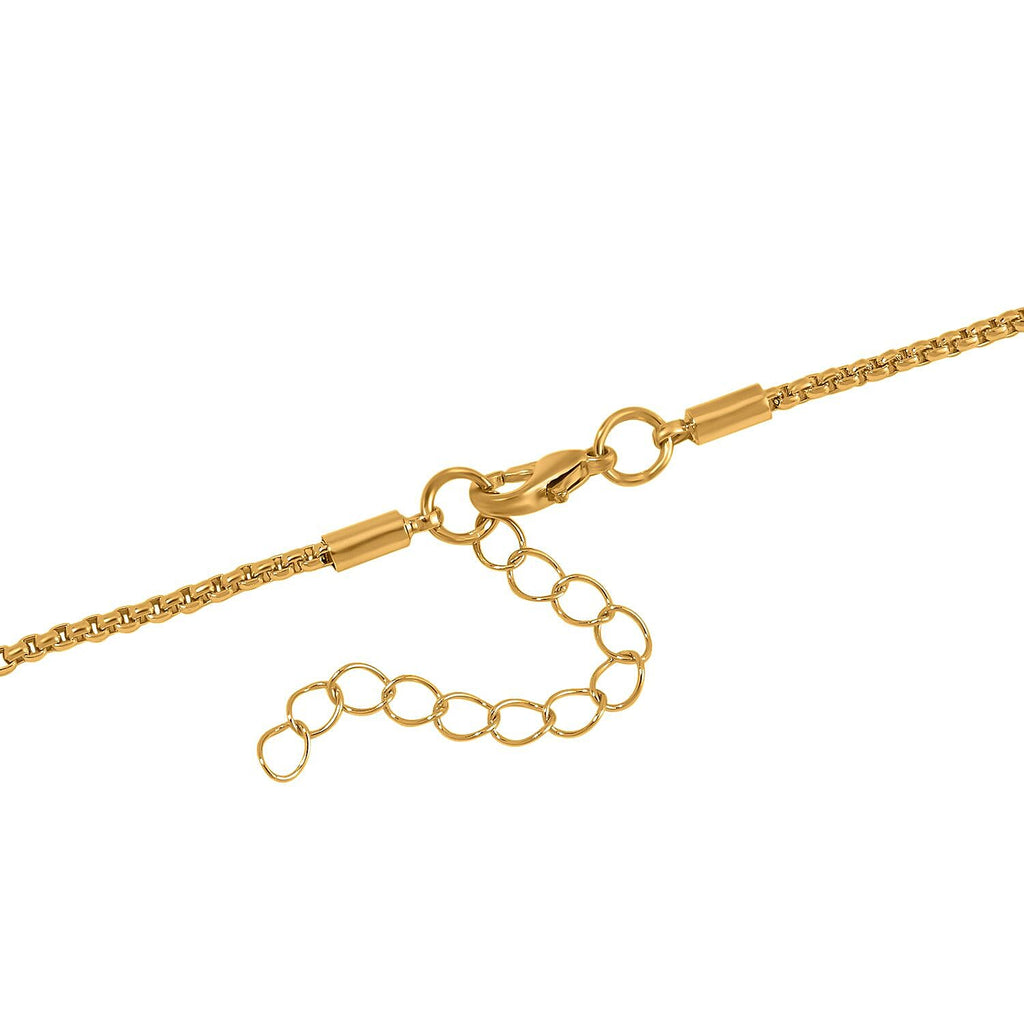 White Austrian Crystal Ball Necklace (Size - 24)-2 Inch Ext.) in Yellow Gold Tone