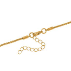 White Austrian Crystal Ball Necklace (Size - 24)-2 Inch Ext.) in Yellow Gold Tone
