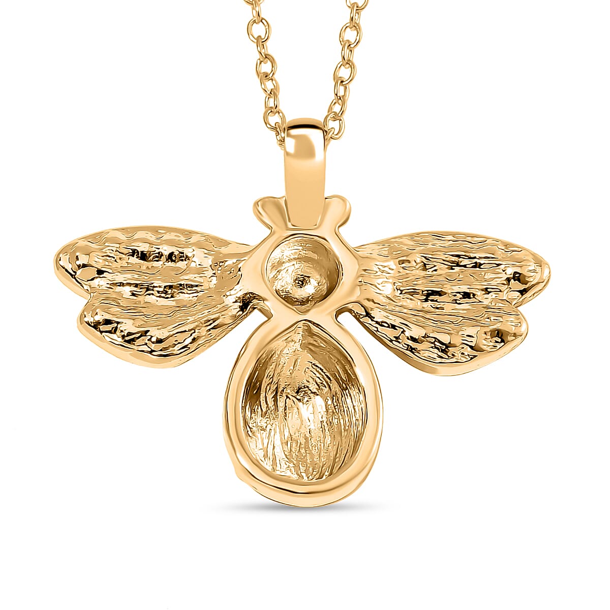 Designer Inspired - White Crystal HoneyBee Necklace (Size - 24) 7839345 3