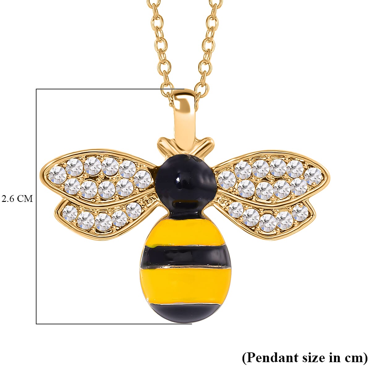 Designer Inspired - White Crystal HoneyBee Necklace (Size - 24) 7839345 4