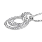 White Austrian Crystal Circle Necklace (Size - 28)