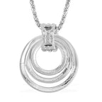White Austrian Crystal Circle Necklace (Size - 28)